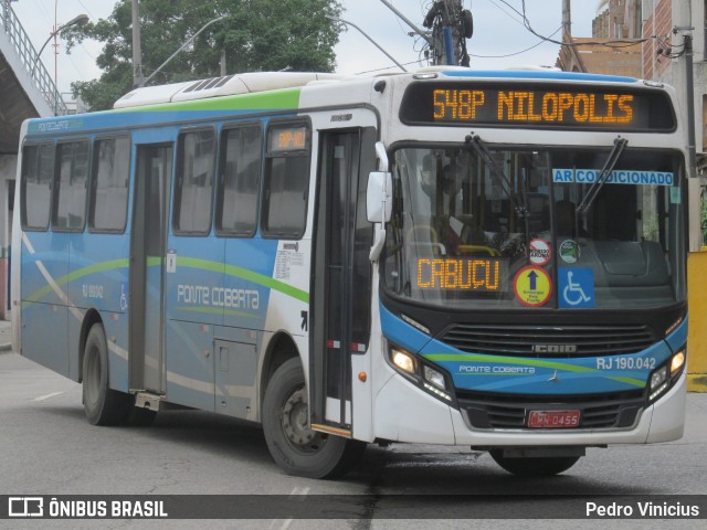 Viação Ponte Coberta RJ 190.042 na cidade de Nilópolis, Rio de Janeiro, Brasil, por Pedro Vinicius. Número da foto: #11366884.