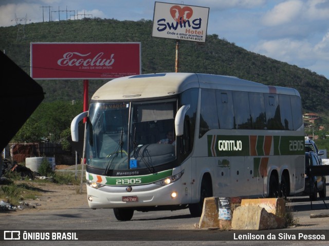 Empresa Gontijo de Transportes 21305 na cidade de Taquaritinga do Norte, Pernambuco, Brasil, por Lenilson da Silva Pessoa. ID da foto: 11365507.