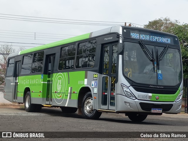 Viação Garcia 81108 na cidade de Paranavaí, Paraná, Brasil, por Celso da Silva Ramos. ID da foto: 11365603.