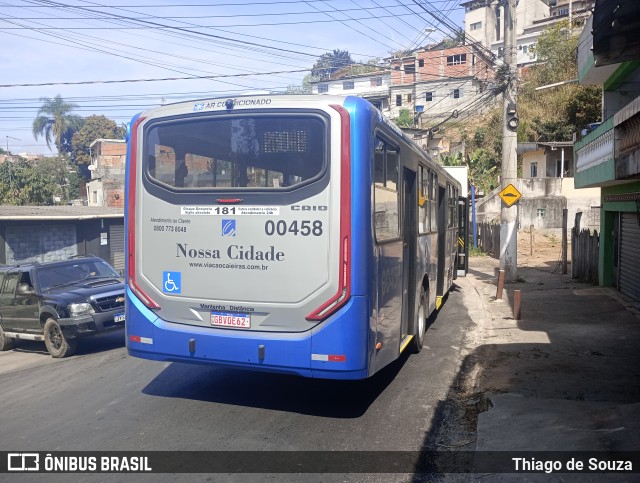 Viação Cidade de Caieiras 00458 na cidade de Franco da Rocha, São Paulo, Brasil, por Thiago de Souza. ID da foto: 11365554.