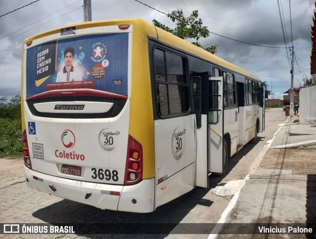 Coletivo Transportes 3698 na cidade de Caruaru, Pernambuco, Brasil, por Vinicius Palone. Número da foto: #11368022.