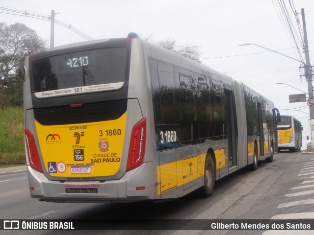 Viação Metrópole Paulista - Zona Leste 3 1860 na cidade de São Paulo, São Paulo, Brasil, por Gilberto Mendes dos Santos. Número da foto: #11366916.