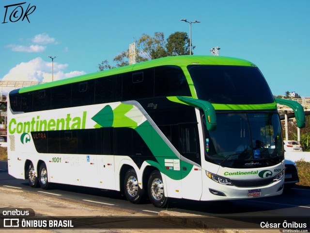 Viação Continental de Transportes 1001 na cidade de Belo Horizonte, Minas Gerais, Brasil, por César Ônibus. Número da foto: #11371948.