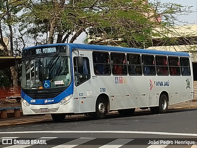 Auto Viação Jauense 3760 na cidade de Jaú, São Paulo, Brasil, por João Pedro Henrique. ID da foto: 11370889.