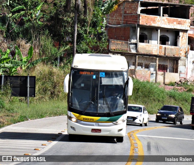 Empresa Gontijo de Transportes 19075 na cidade de Santos Dumont, Minas Gerais, Brasil, por Isaias Ralen. ID da foto: 11371859.