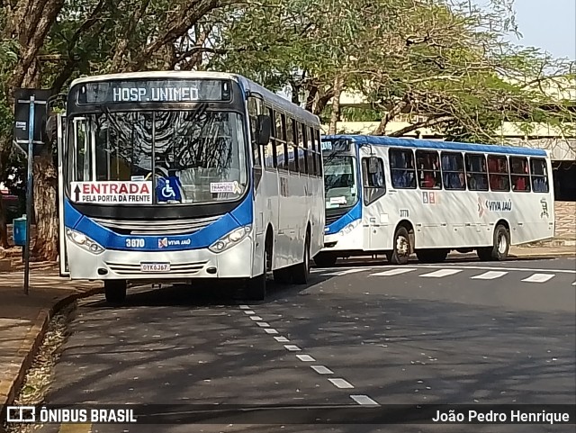 Auto Viação Jauense 3870 na cidade de Jaú, São Paulo, Brasil, por João Pedro Henrique. ID da foto: 11370954.