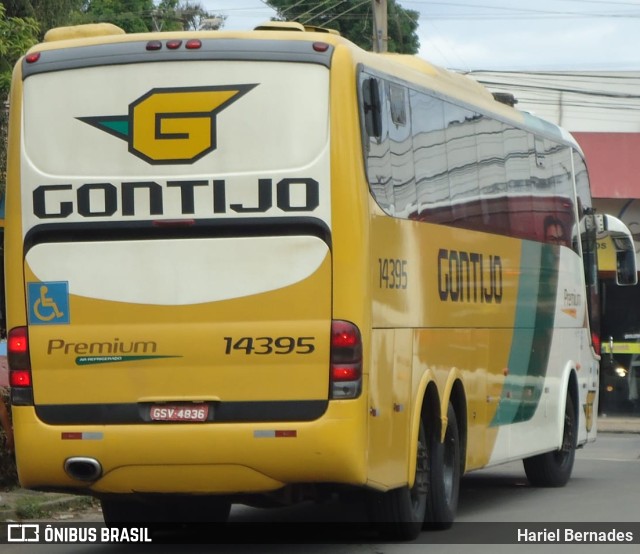 Empresa Gontijo de Transportes 14395 na cidade de Belo Horizonte, Minas Gerais, Brasil, por Hariel Bernades. ID da foto: 11371202.