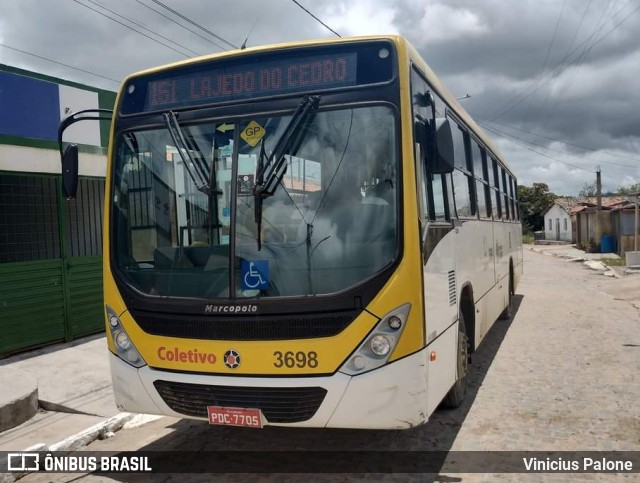 Coletivo Transportes 3698 na cidade de Caruaru, Pernambuco, Brasil, por Vinicius Palone. Número da foto: #11325143.