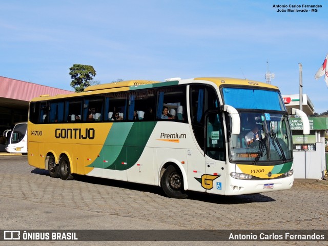 Empresa Gontijo de Transportes 14700 na cidade de João Monlevade, Minas Gerais, Brasil, por Antonio Carlos Fernandes. Número da foto: #11325678.