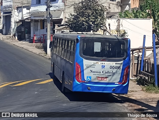 Viação Cidade de Caieiras 00418 na cidade de Franco da Rocha, São Paulo, Brasil, por Thiago de Souza. ID da foto: 11327858.