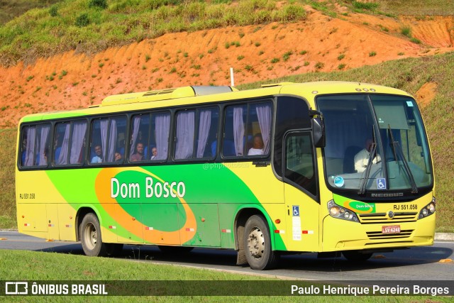 Dom Bosco Turismo e Transportes RJ 551.058 na cidade de Aparecida, São Paulo, Brasil, por Paulo Henrique Pereira Borges. Número da foto: #11326851.
