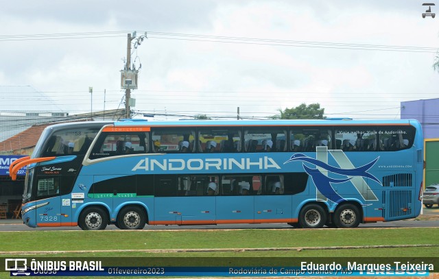 Empresa de Transportes Andorinha 7328 na cidade de Campo Grande, Mato Grosso do Sul, Brasil, por Eduardo  Marques Teixeira. ID da foto: 11373204.