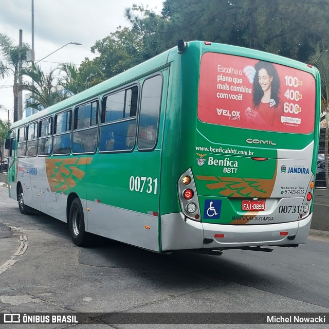 BBTT - Benfica Barueri Transporte e Turismo 00731 na cidade de Jandira, São Paulo, Brasil, por Michel Nowacki. ID da foto: 11375332.