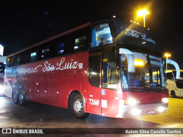 Expresso São Luiz 7260 na cidade de Goiânia, Goiás, Brasil, por Kelvin Silva Caovila Santos. Número da foto: #11374984.