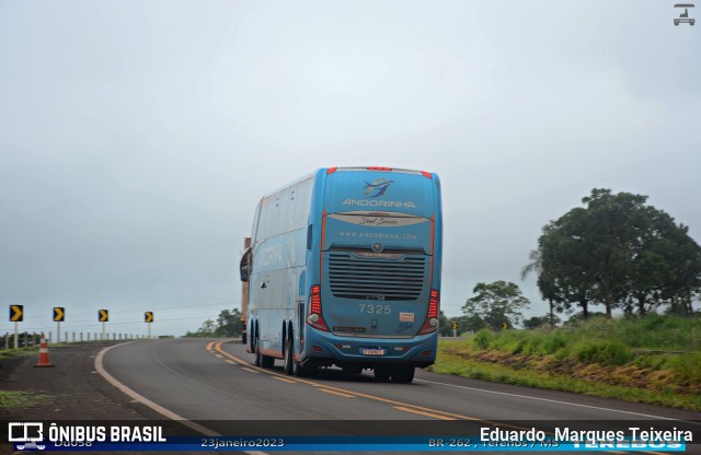 Empresa de Transportes Andorinha 7325 na cidade de Terenos, Mato Grosso do Sul, Brasil, por Eduardo  Marques Teixeira. ID da foto: 11373196.