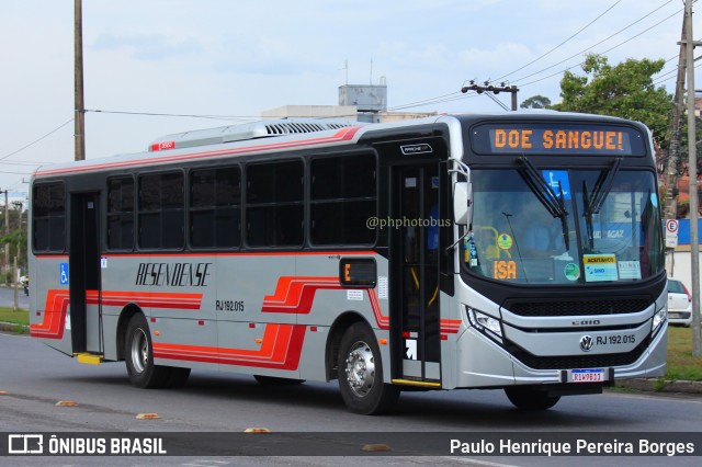 Viação Resendense RJ 192.015 na cidade de Volta Redonda, Rio de Janeiro, Brasil, por Paulo Henrique Pereira Borges. Número da foto: #11374747.