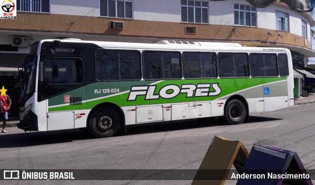 Transportes Flores RJ 128.024 na cidade de São João de Meriti, Rio de Janeiro, Brasil, por Anderson Nascimento . ID da foto: 11380964.