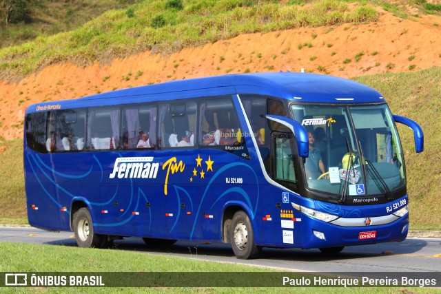 Ferman Tur RJ 521.009 na cidade de Aparecida, São Paulo, Brasil, por Paulo Henrique Pereira Borges. Número da foto: #11378659.
