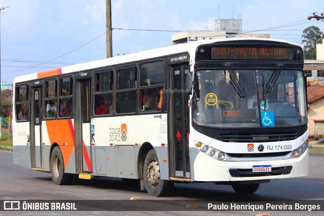 Viação Cidade do Aço RJ 174.003 na cidade de Volta Redonda, Rio de Janeiro, Brasil, por Paulo Henrique Pereira Borges. Número da foto: #11378656.