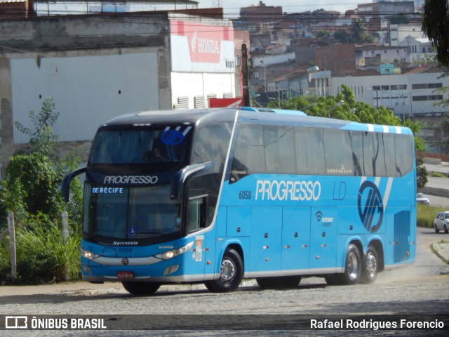 Auto Viação Progresso 6058 na cidade de Caruaru, Pernambuco, Brasil, por Rafael Rodrigues Forencio. Número da foto: #11384648.