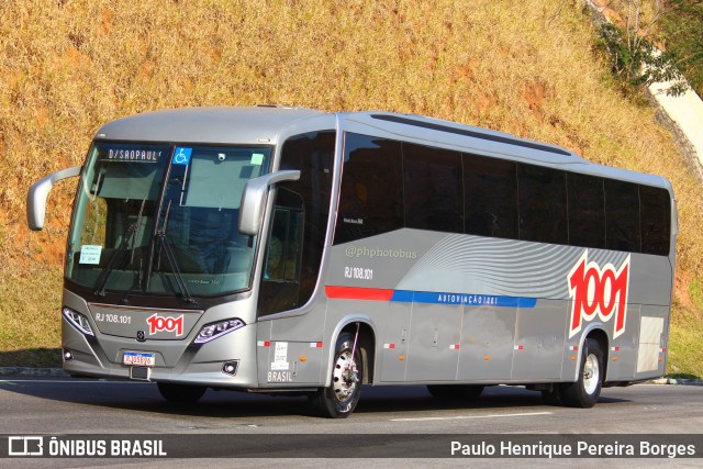 Auto Viação 1001 RJ 108.101 na cidade de Piraí, Rio de Janeiro, Brasil, por Paulo Henrique Pereira Borges. Número da foto: #11382894.