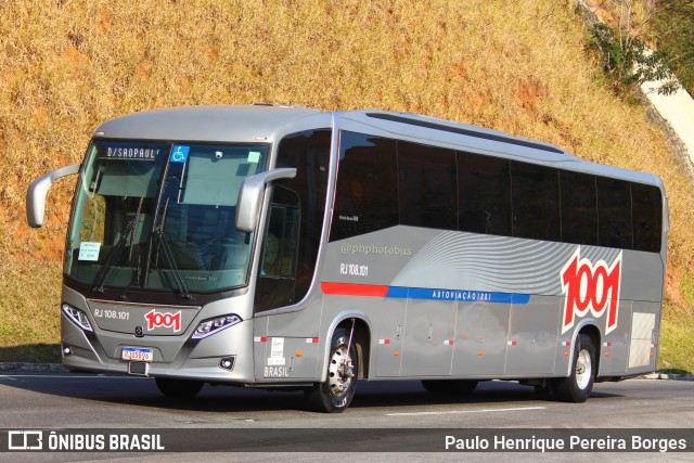 Auto Viação 1001 RJ 108.101 na cidade de Piraí, Rio de Janeiro, Brasil, por Paulo Henrique Pereira Borges. ID da foto: 11382894.