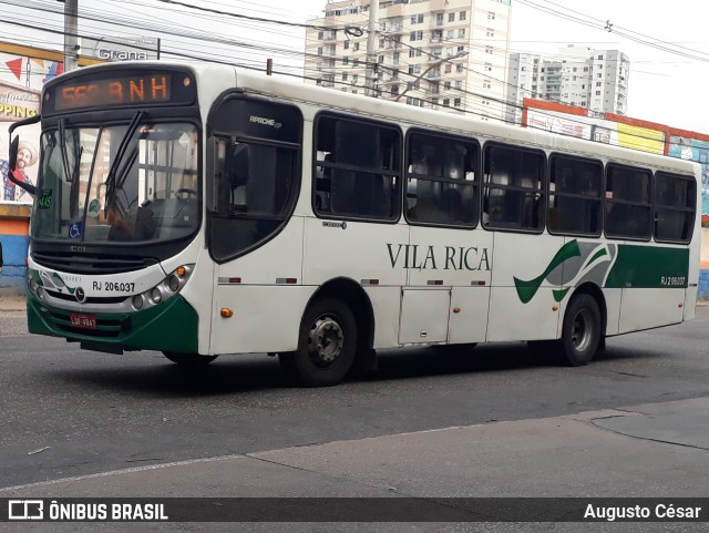 Viação Vila Rica RJ 206.037 na cidade de Nova Iguaçu, Rio de Janeiro, Brasil, por Augusto César. Número da foto: #11383970.