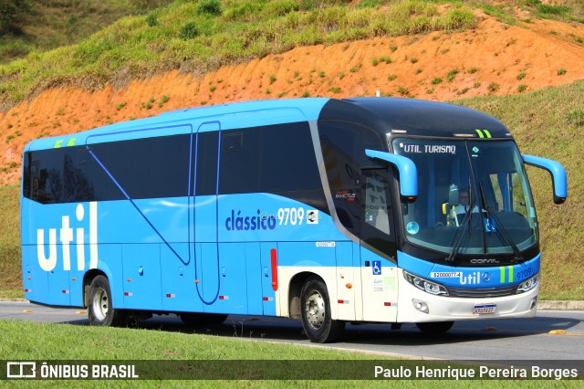 UTIL - União Transporte Interestadual de Luxo 9709 na cidade de Aparecida, São Paulo, Brasil, por Paulo Henrique Pereira Borges. Número da foto: #11386504.