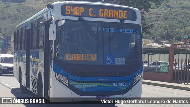 Viação Ponte Coberta RJ 190.051 na cidade de Nova Iguaçu, Rio de Janeiro, Brasil, por Victor Hugo Gerhardt Leandro de Nantes. ID da foto: 11385160.