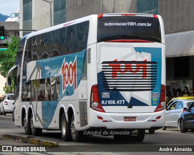 Auto Viação 1001 RJ 108.477 na cidade de Rio de Janeiro, Rio de Janeiro, Brasil, por André Almeida. ID da foto: 11384986.