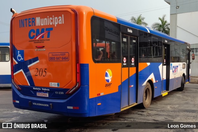 CMT - Consórcio Metropolitano Transportes 205 na cidade de Várzea Grande, Mato Grosso, Brasil, por Leon Gomes. ID da foto: 11389793.