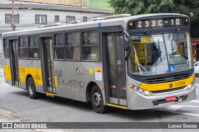 Viação Metrópole Paulista - Zona Leste 3 2258 na cidade de São Paulo, São Paulo, Brasil, por Lucas Sousa. ID da foto: 11393844.