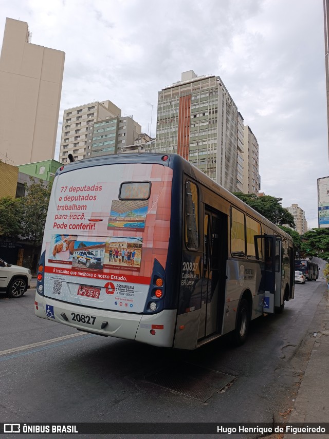 Viação Globo 20827 na cidade de Belo Horizonte, Minas Gerais, Brasil, por Hugo Henrique de Figueiredo. Número da foto: #11390876.