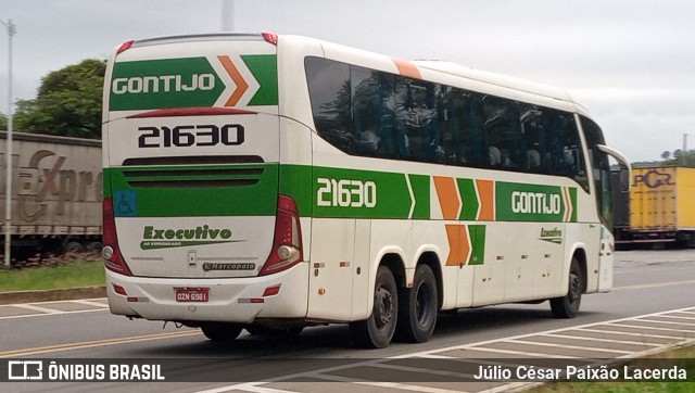 Empresa Gontijo de Transportes 21630 na cidade de Leopoldina, Minas Gerais, Brasil, por Júlio César Paixão Lacerda. ID da foto: 11391330.