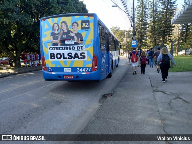 Transporte Coletivo Estrela 34427 na cidade de Florianópolis, Santa Catarina, Brasil, por Wallan Vinicius. Número da foto: #11390702.
