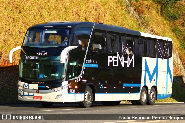 Empresa de Ônibus Nossa Senhora da Penha 58011 na cidade de Piraí, Rio de Janeiro, Brasil, por Paulo Henrique Pereira Borges. ID da foto: 11392897.