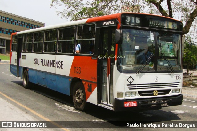 Viação Sul Fluminense 1133 na cidade de Volta Redonda, Rio de Janeiro, Brasil, por Paulo Henrique Pereira Borges. Número da foto: #11393004.