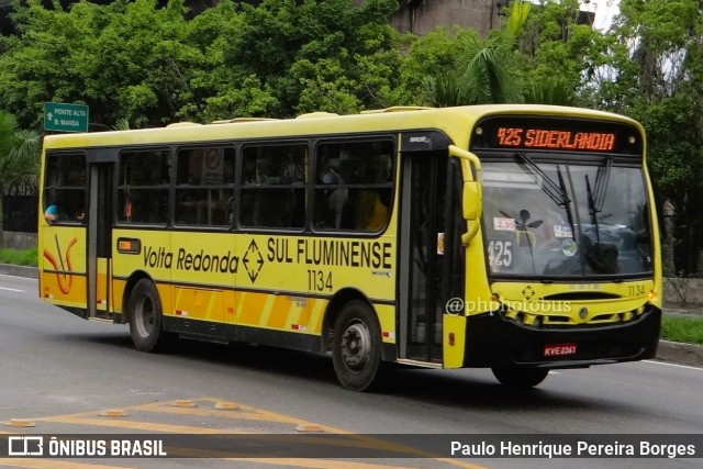 Viação Sul Fluminense 1134 na cidade de Volta Redonda, Rio de Janeiro, Brasil, por Paulo Henrique Pereira Borges. Número da foto: #11393045.