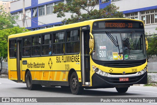 Viação Sul Fluminense 1131 na cidade de Volta Redonda, Rio de Janeiro, Brasil, por Paulo Henrique Pereira Borges. ID da foto: 11392984.