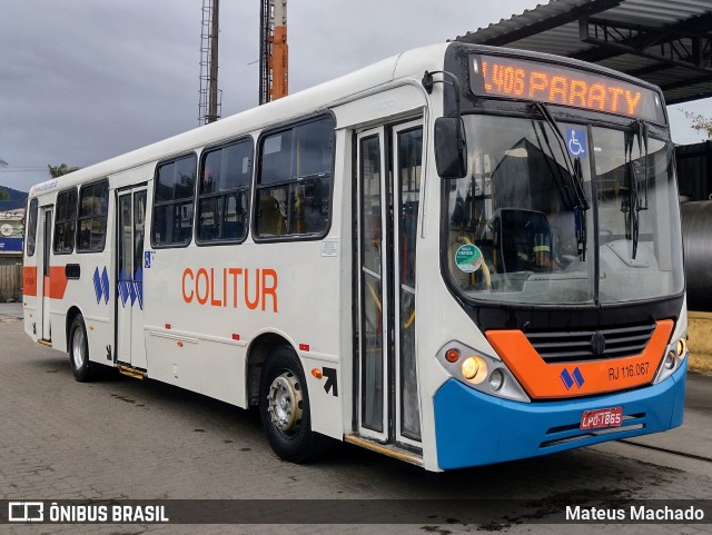 Colitur Transportes Rodoviários RJ 116.067 na cidade de Paraty, Rio de Janeiro, Brasil, por Mateus Machado. ID da foto: 11394997.