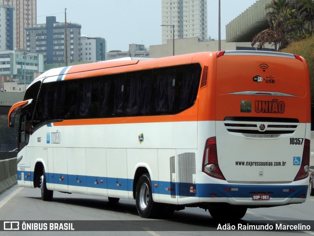 Expresso União 10357 na cidade de Belo Horizonte, Minas Gerais, Brasil, por Adão Raimundo Marcelino. ID da foto: 11396057.