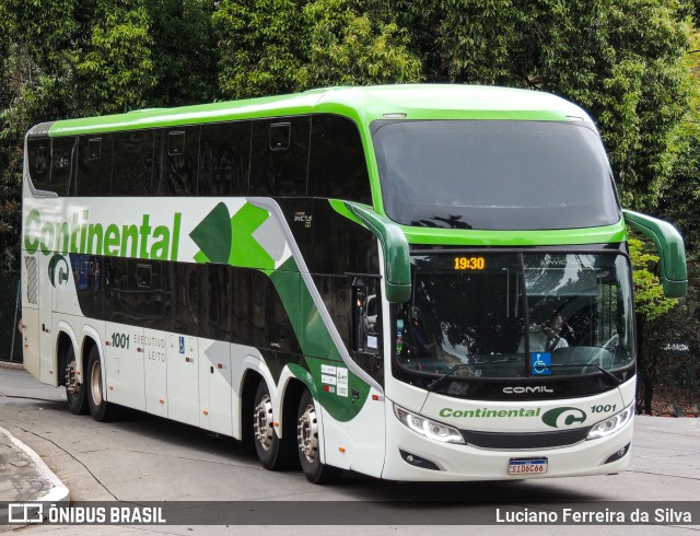 Viação Continental de Transportes 1001 na cidade de São Paulo, São Paulo, Brasil, por Luciano Ferreira da Silva. ID da foto: 11395052.