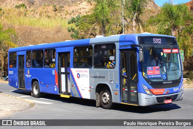 Empresa de Ônibus Pássaro Marron 92.611 na cidade de Guaratinguetá, São Paulo, Brasil, por Paulo Henrique Pereira Borges. Número da foto: #11396695.