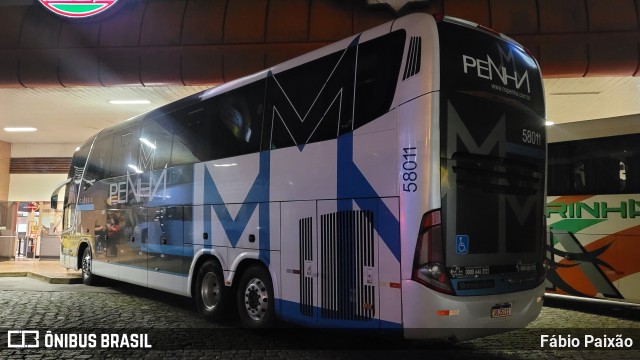 Empresa de Ônibus Nossa Senhora da Penha 58011 na cidade de Registro, São Paulo, Brasil, por Fábio Paixão. ID da foto: 11400543.