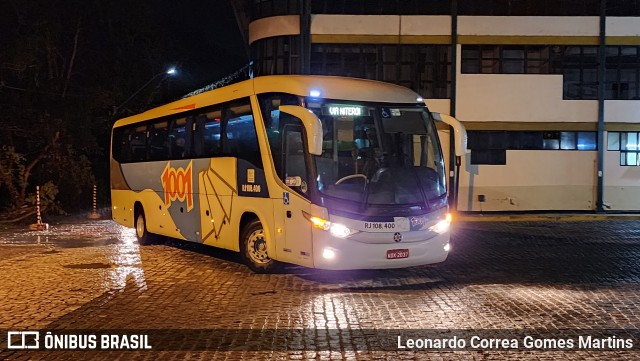 Auto Viação 1001 RJ 108.400 na cidade de Nova Friburgo, Rio de Janeiro, Brasil, por Leonardo Correa Gomes Martins. ID da foto: 11399303.