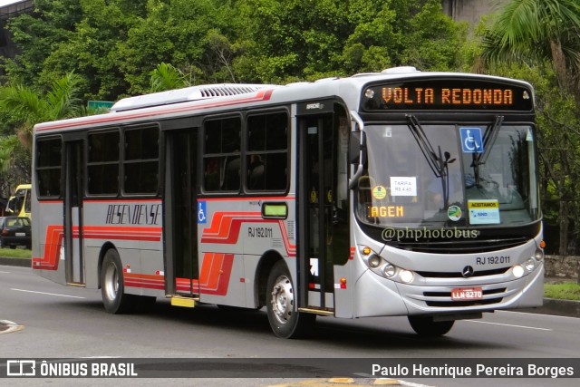Viação Resendense RJ 192.011 na cidade de Volta Redonda, Rio de Janeiro, Brasil, por Paulo Henrique Pereira Borges. Número da foto: #11403679.