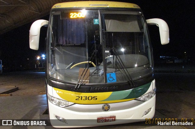 Empresa Gontijo de Transportes 21305 na cidade de Luz, Minas Gerais, Brasil, por Hariel Bernades. ID da foto: 11402783.