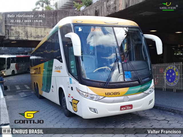 Empresa Gontijo de Transportes 18085 na cidade de Belo Horizonte, Minas Gerais, Brasil, por Valter Francisco. ID da foto: 11402037.