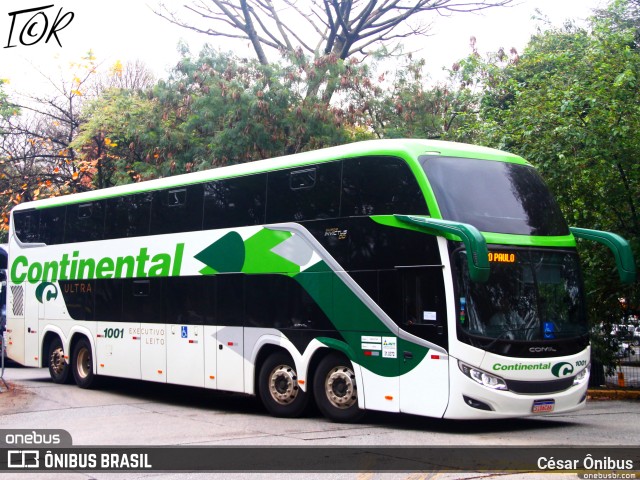 Viação Continental de Transportes 1001 na cidade de São Paulo, São Paulo, Brasil, por César Ônibus. ID da foto: 11403683.