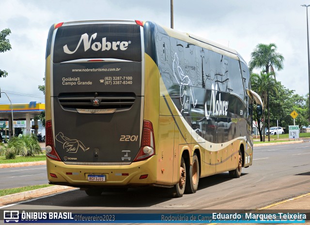 Nobre Transporte Turismo 2201 na cidade de Campo Grande, Mato Grosso do Sul, Brasil, por Eduardo  Marques Teixeira. ID da foto: 11403946.